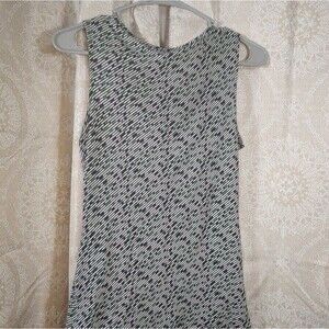 BANANA REPUBLIC Blue/Green Spotted Cowl Neck Sleeveless Tank sz XS